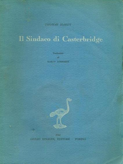 Il  sindaco di Casterbridge - Thomas Hardy - copertina
