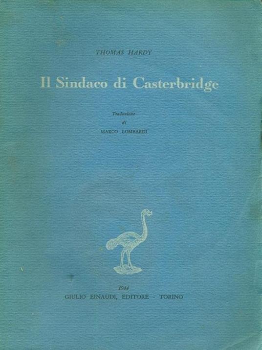 Il  sindaco di Casterbridge - Thomas Hardy - copertina