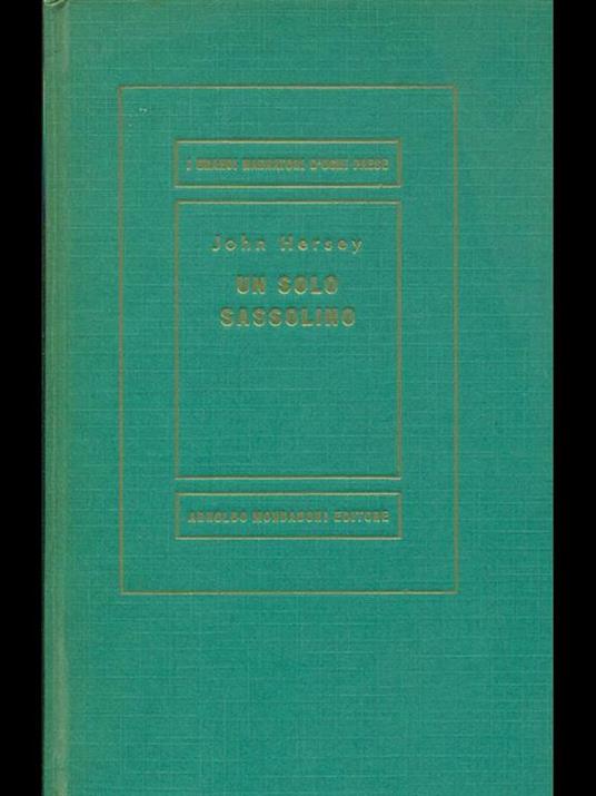 Un solo sassolino - John Hersey - copertina
