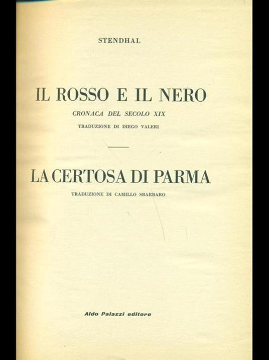 Il rosso e il nero-La certosa di Parma - Stendhal - copertina