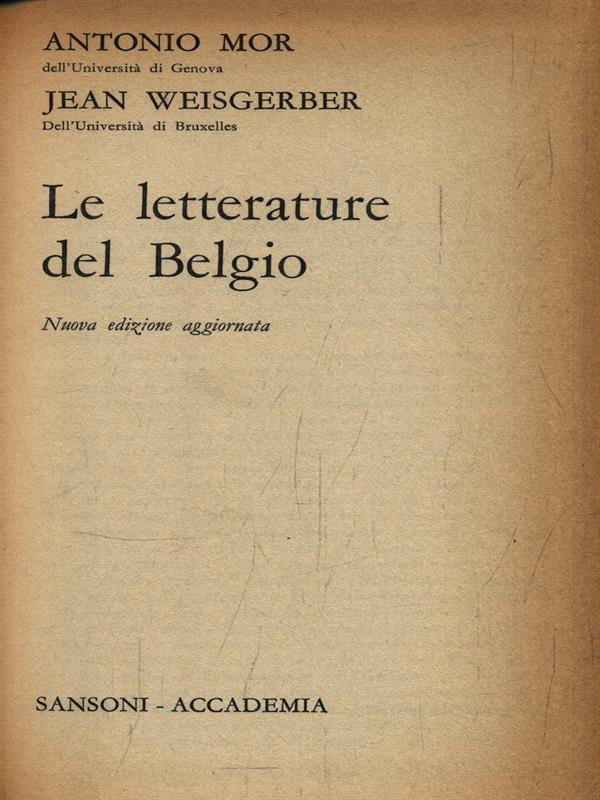 Le letterature del Belgio