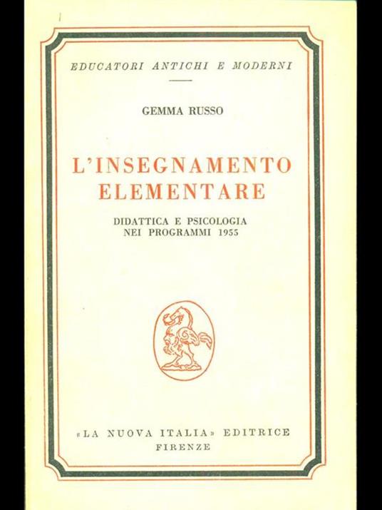 L' insegnamento elementare - copertina