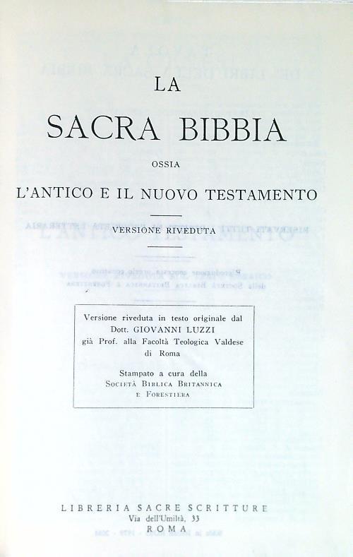 La Sacra Bibbia ossia l'antico e il nuovo testamento
