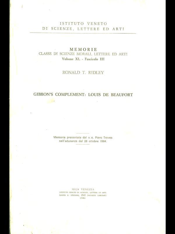 Gibbon's Complement: Louis De Beaufort