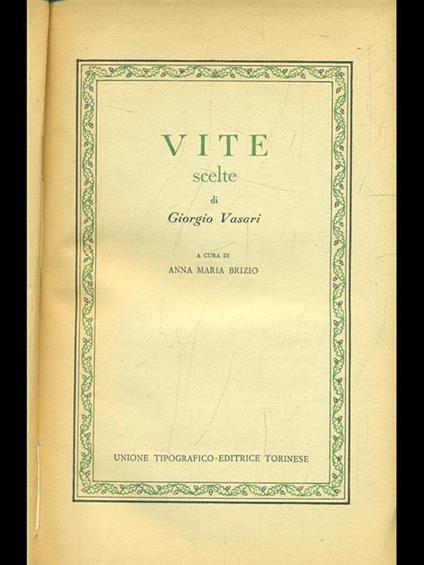 Vite scelte - Giorgio Vasari - copertina