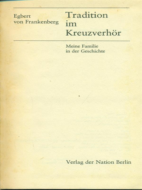 Tradition im Kreuzverhor