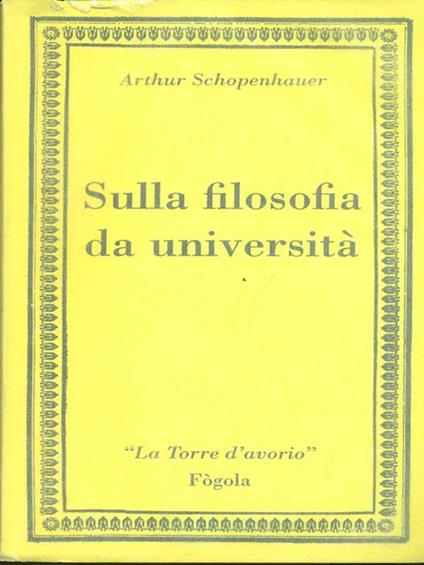 Sulla filosofia da università - Arthur Schopenhauer - copertina