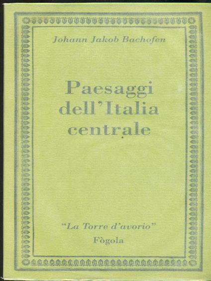 Paesaggi dell'Italia centrale - copertina
