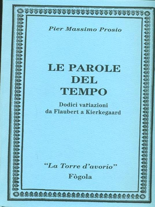 Le parole del tempo - Pier Massimo Prosio - copertina