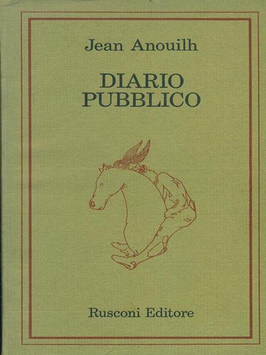 Diario Pubblico - Jean Anouilh - copertina