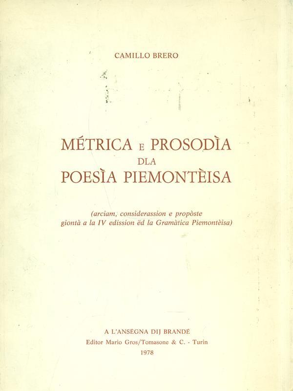Métrica e prosodìa dla poesìa piemontèisa
