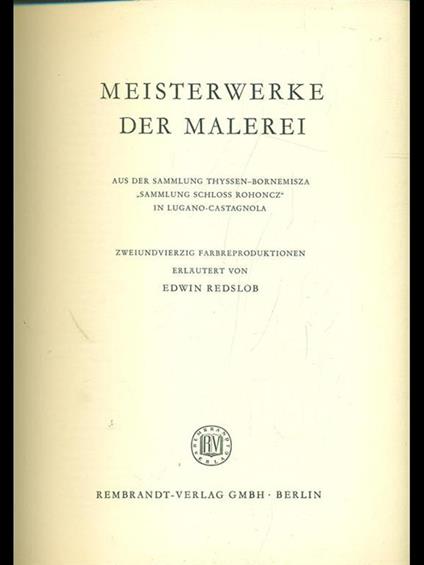 Thyssen-bornemisza Collection. Meistwerke der Malerei - copertina