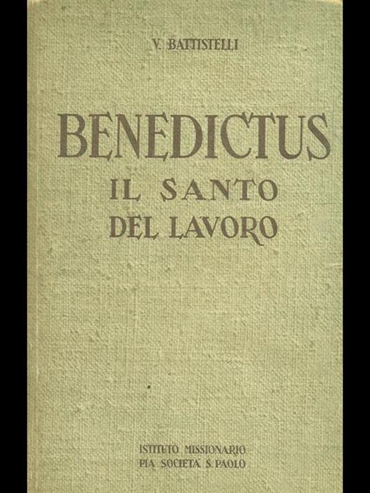 Benedictus il santo del lavoro - Vincenzina Battistelli - copertina