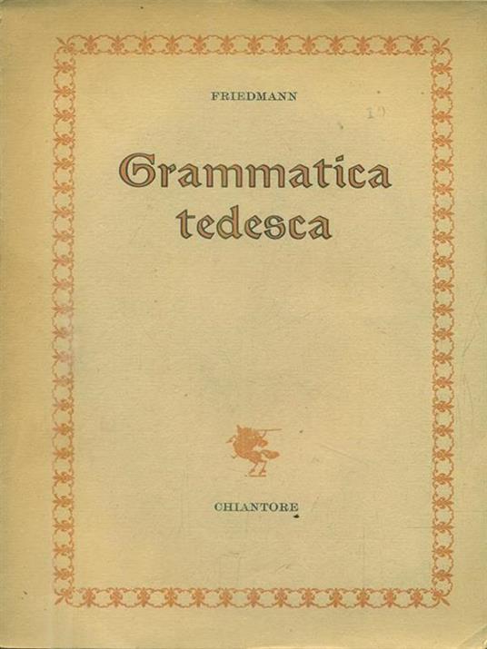 Grammatica tedesca - Sigismund Friedmann - copertina