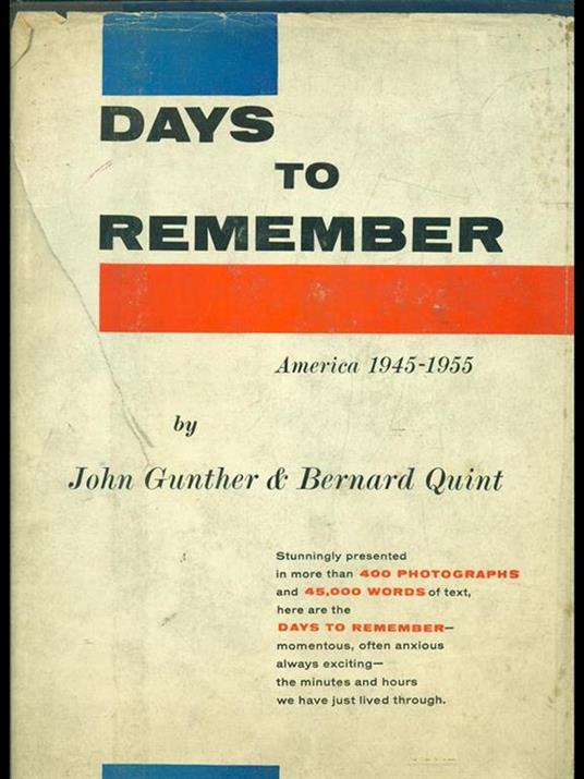 Days to remember 1945-1955 - John Gunther - copertina