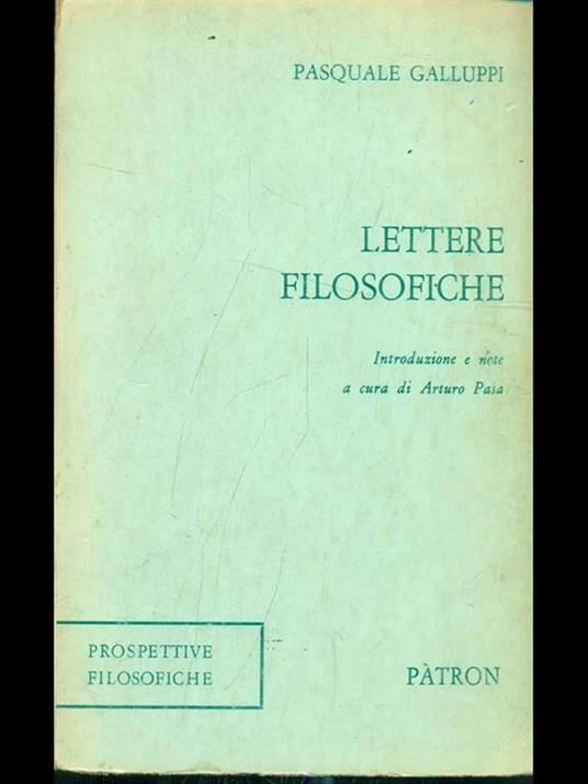 Lettere filosofiche - Pasquale Galluppi - copertina