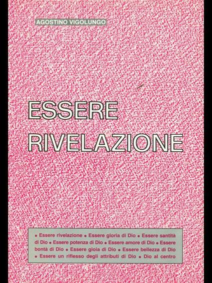 Essere rivelazione - Agostino Vigolungo - copertina