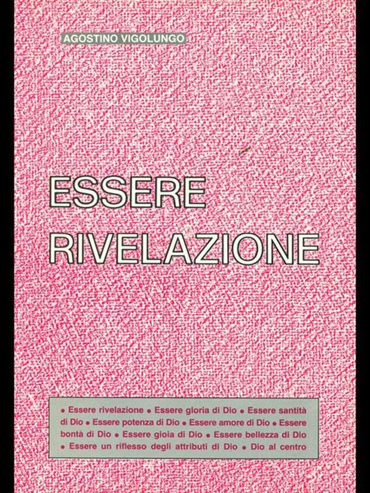 Essere rivelazione - Agostino Vigolungo - copertina