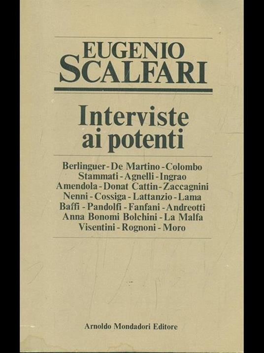 Interviste ai potenti - Eugenio Scalfari - copertina