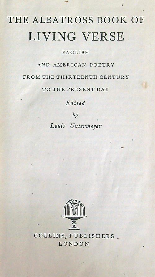 The albatross book of living verse