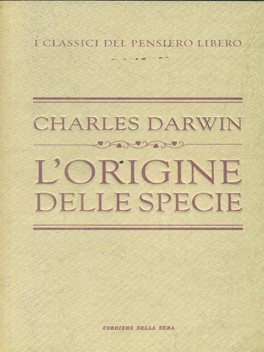 L' origine delle specie - Charles Darwin - copertina