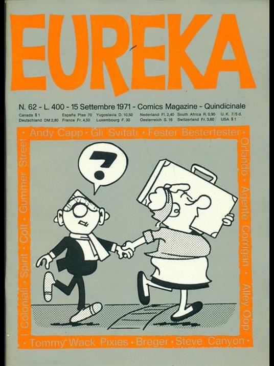 Eureka n.62 62 settembre 1971 - copertina