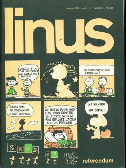 Linus n.5 5 maggio 1975 - copertina