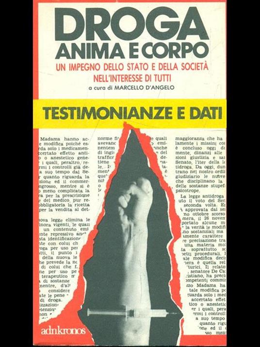 Droga anima e corpo - Marcello D'Angelo - copertina