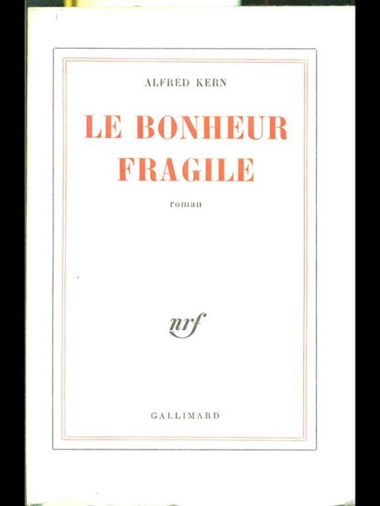 Le bonheur fragile - Alfred Kern - copertina