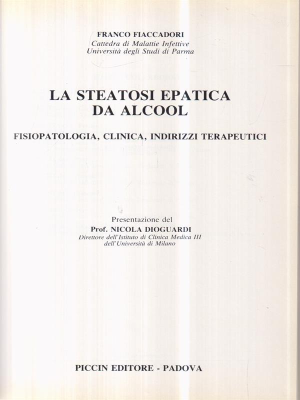 La steatosi epatica da alcool