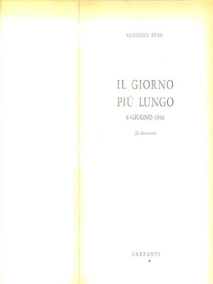 Il giorno più lungo - Cornelius Ryan - copertina