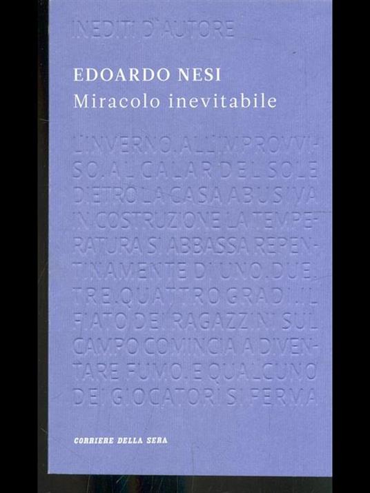 Miracolo inevitabile - Edoardo Nesi - copertina