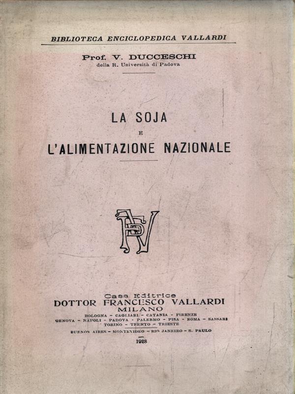 La soja e l'alimentazione nazionale