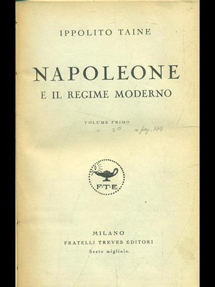 Napoleone e il regime moderno vol.1 - Hippolyte Taine - copertina