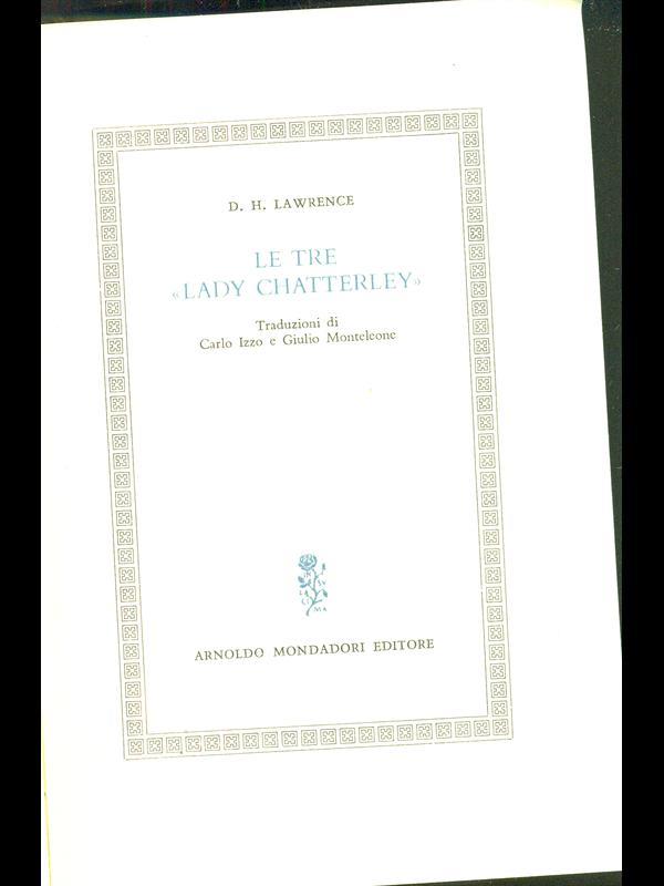 Le tre Lady Chatterley