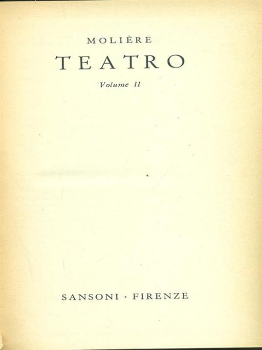 Teatro II - Molière - copertina