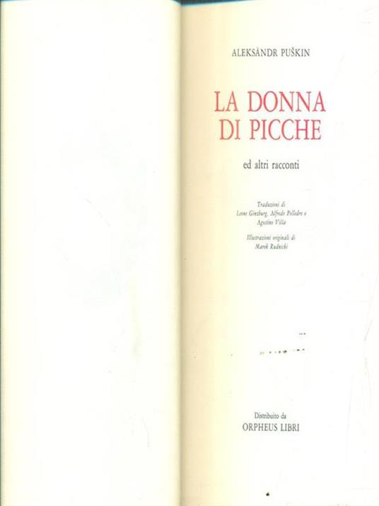 La donna di picche - Aleksandr Puskin - copertina