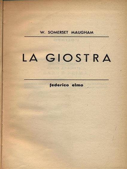 La giostra - W. Somerset Maugham - copertina