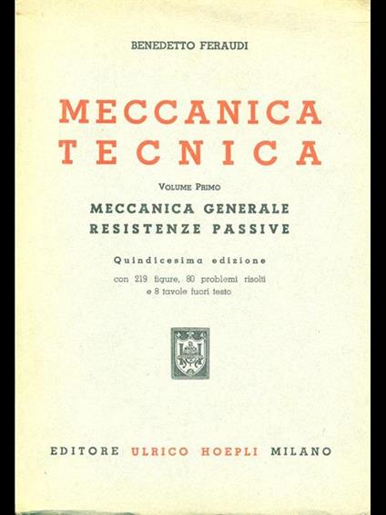 Meccanica tecnica. Vol. 1 - Benedetto Feraudi - copertina