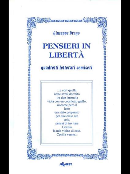 Pensieri in liberta - copertina