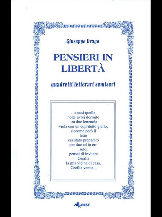 Pensieri in liberta - copertina