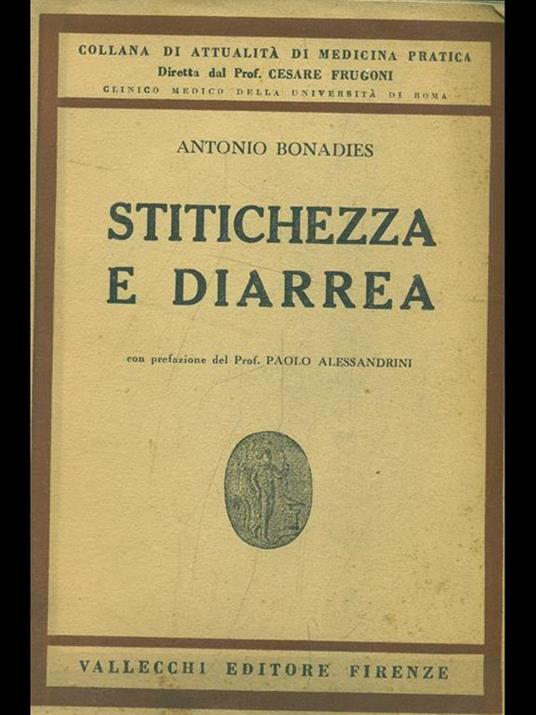 Stitichezza e diarrea - Antonio Bonadies - copertina