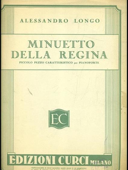 Minuetto della regina - Alessandro Longo - copertina
