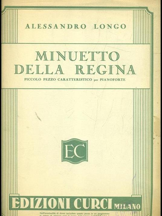 Minuetto della regina - Alessandro Longo - copertina