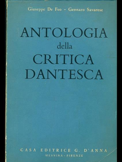 Antologia della critica dantesca - De Feo - copertina