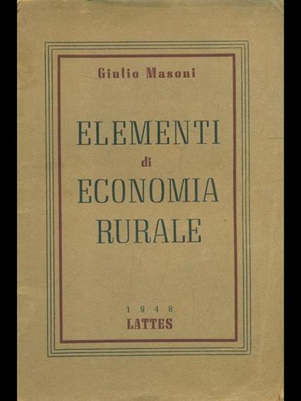 Elementi di Economia Rurale - copertina