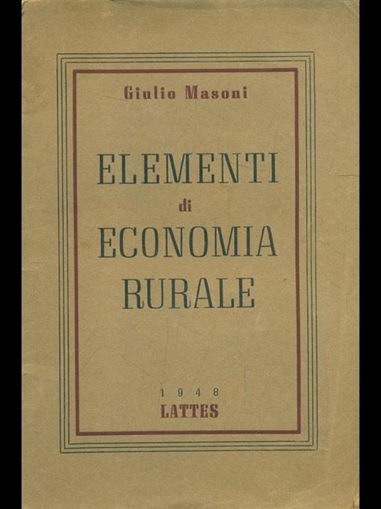 Elementi di Economia Rurale - copertina