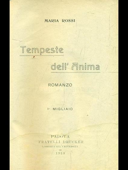 Tempeste dell'anima - Marco Rossi - copertina