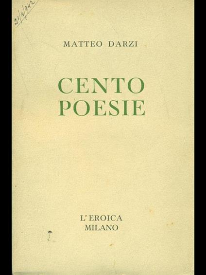 Cento poesie - Matteo D'Arzi - copertina