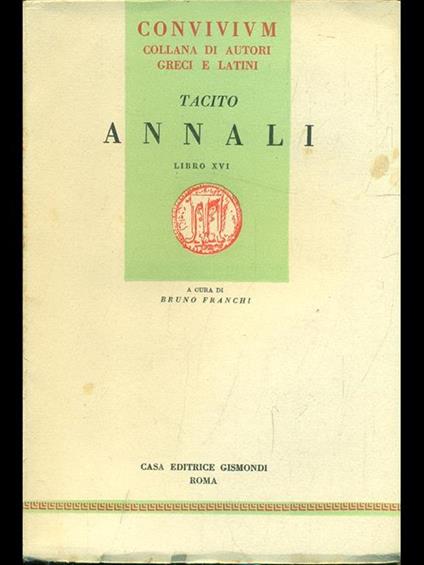 Annali libro XVI - P. Cornelio Tacito - copertina